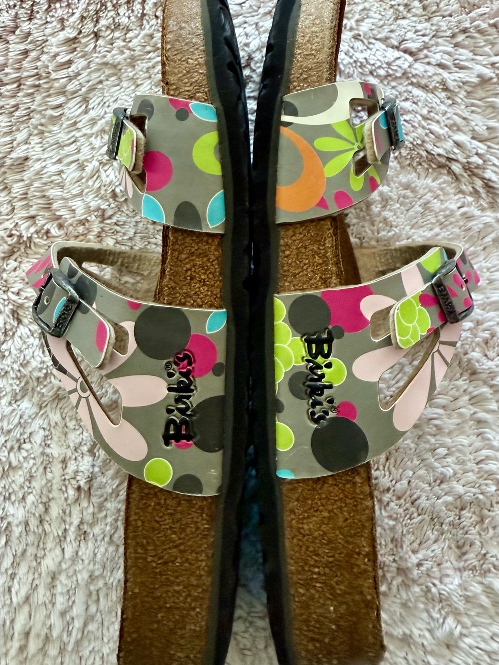 Birkenstock Multicolor Floral Print Two-Strap Sandals - Picture 4 of 7